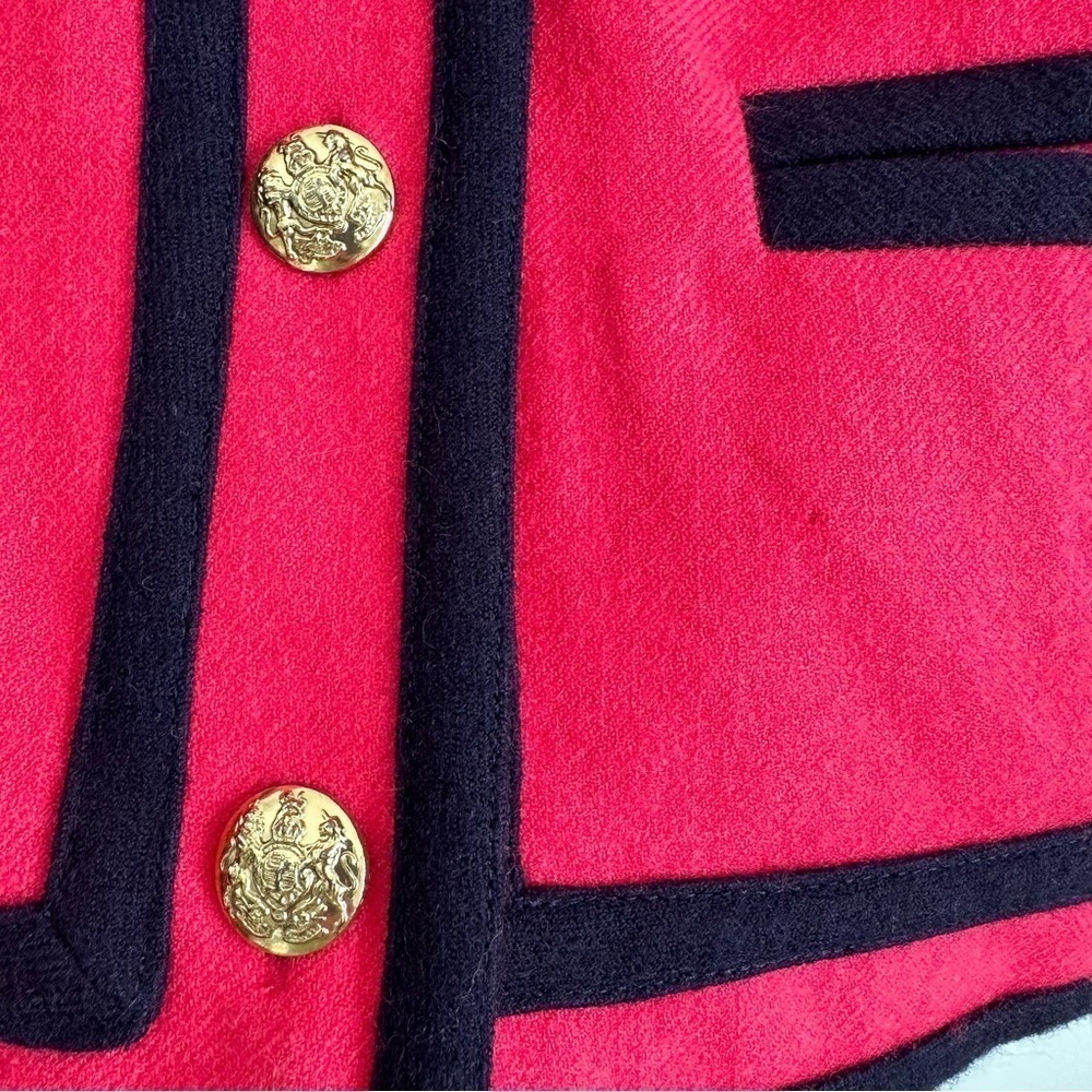 J. Crew Pink Navy Classic Brass Button Cropped Blazer sz 8 - Picture 12 of 15